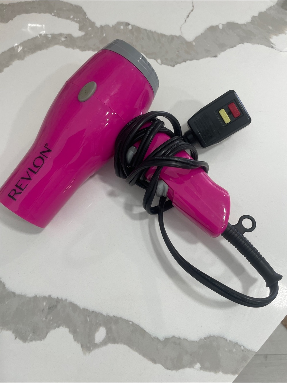 Revlon Hot Pink Compact Hair Dryer with Black Cord